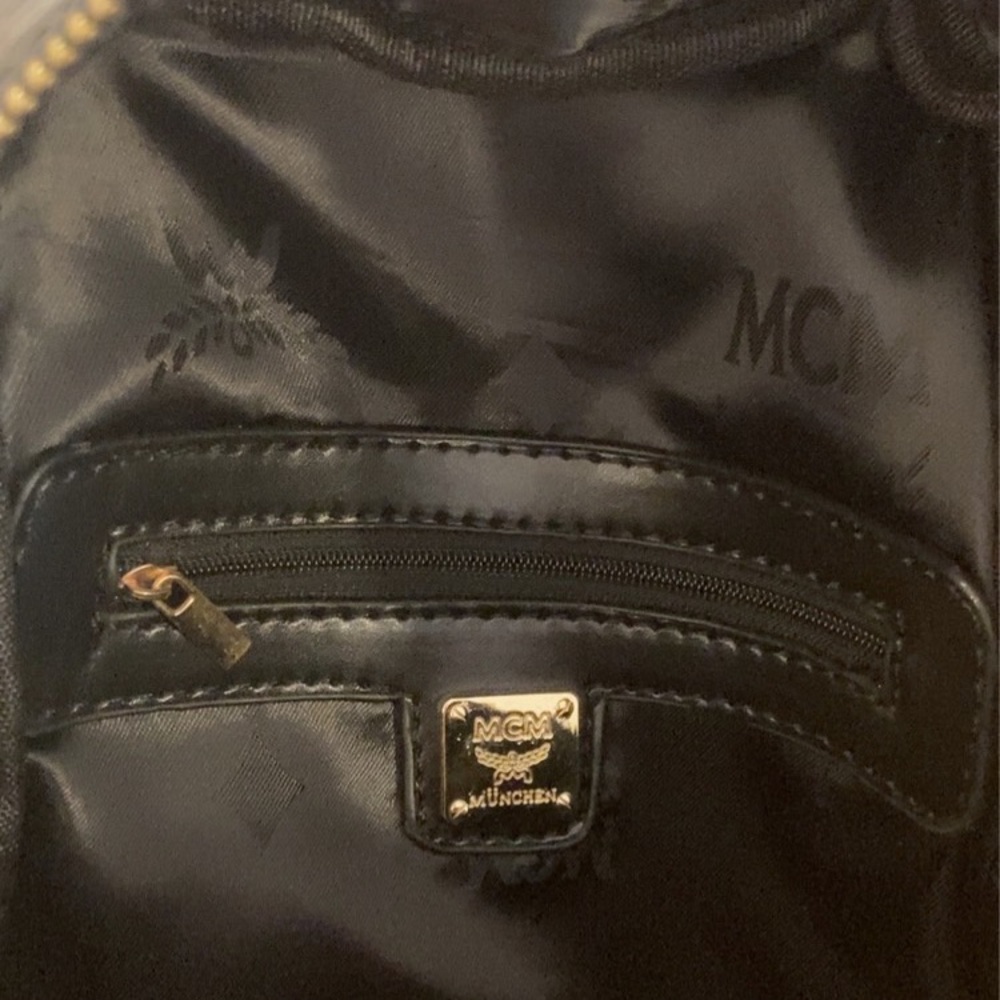 Authentic Mcm Black Studded Mini-Back Pack - image 4